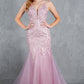 Embroidery V-Neckline Mermaid Party Dress by Cinderella Couture USA AS8178J