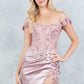 Lace Off Shoulder Short Party Dress by Cinderella Couture USA AS8181JS