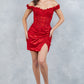 Lace Off Shoulder Short Party Dress by Cinderella Couture USA AS8181JS