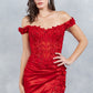 Lace Off Shoulder Short Party Dress by Cinderella Couture USA AS8181JS