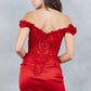 Lace Off Shoulder Short Party Dress by Cinderella Couture USA AS8181JS