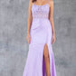Sequin Scoop Neckline Leg Slit Party Dress by Cinderella Couture USA AS8185J