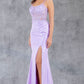 Sequin Scoop Neckline Leg Slit Party Dress by Cinderella Couture USA AS8185J