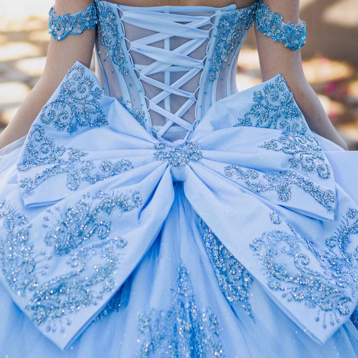 Off Shoulder Long Tail Quinceanera Dress by Cinderella Couture USA AS8190J