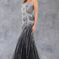Stone Dangles Strap Sheath Party Dress by Cinderella Couture USA AS8192J