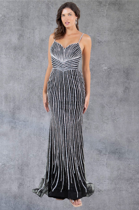 Thin Shoulder Straps Sheath Party Dress by Cinderella Couture USA AS8203J
