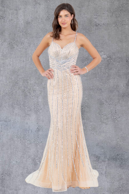 Thin Shoulder Straps Sheath Party Dress by Cinderella Couture USA AS8203J
