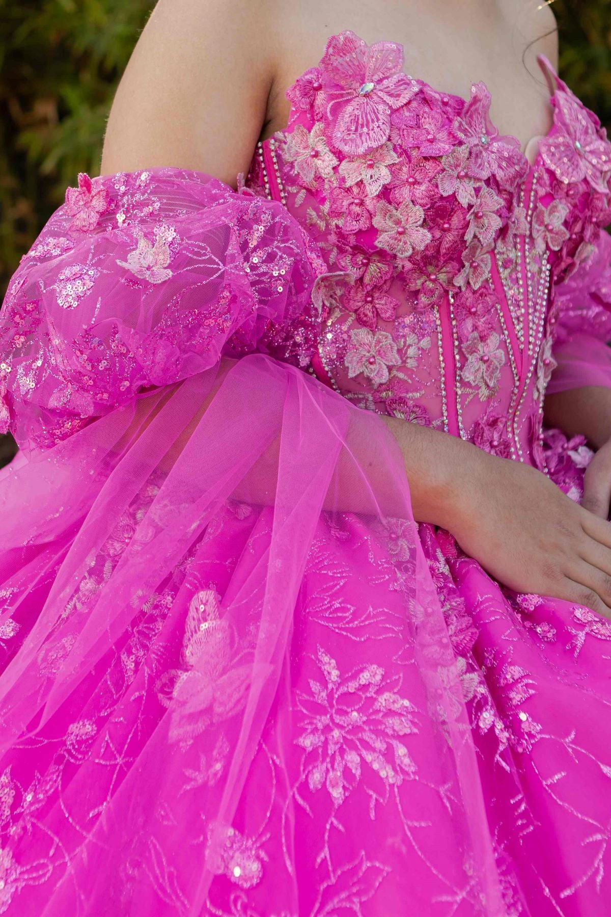 Off Shoulder Puff Sleeve Quinceanera Dress by Cinderella Couture USA AS8210J