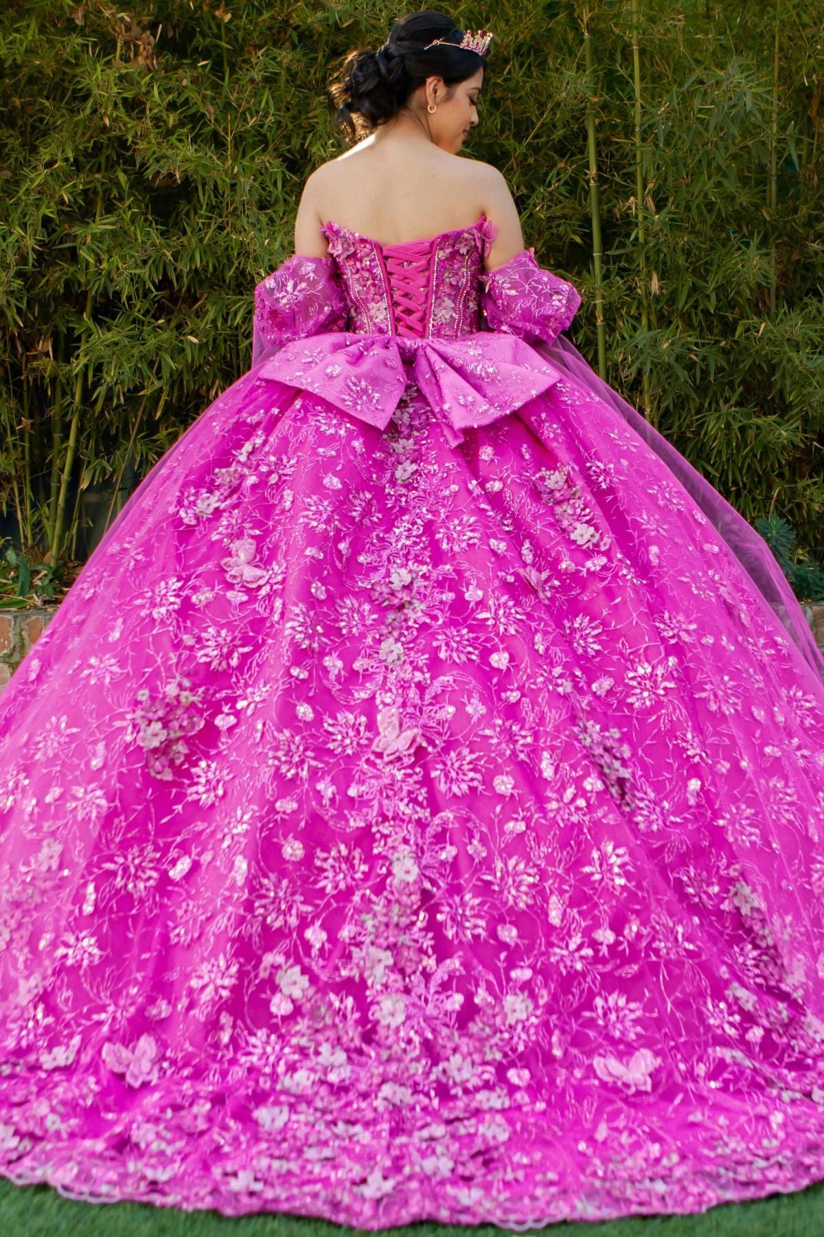 Off Shoulder Puff Sleeve Quinceanera Dress by Cinderella Couture USA AS8210J
