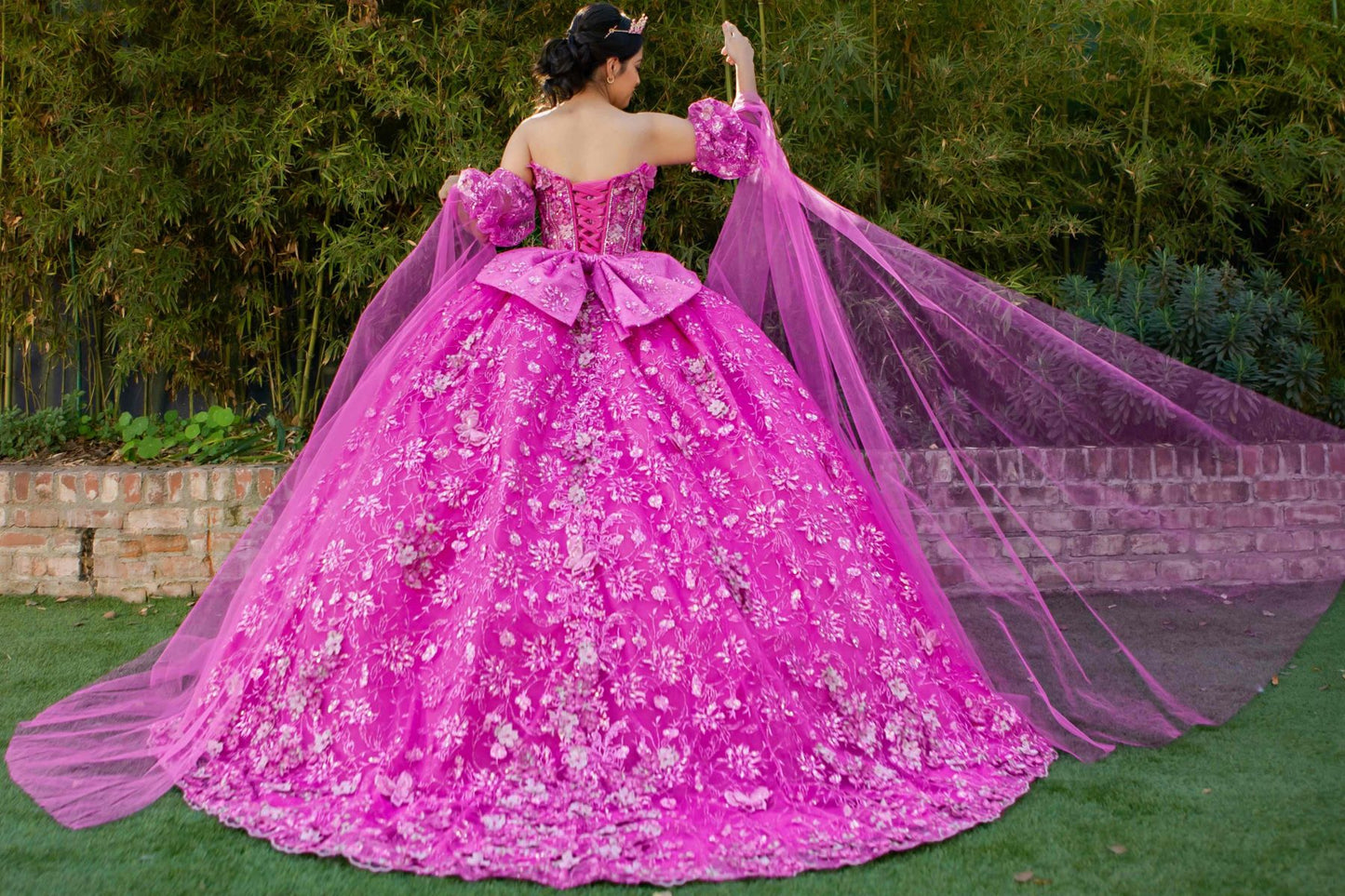 Off Shoulder Puff Sleeve Quinceanera Dress by Cinderella Couture USA AS8210J