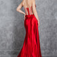 Strapless Satin Leg Slit Sheath Party Dress by Cinderella Couture USA AS8214J