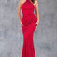 Beaded Halter Neckline Party Dress by Cinderella Couture USA AS8217J
