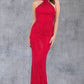 Beaded Halter Neckline Party Dress by Cinderella Couture USA AS8217J