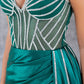 Beaded Illusion V-Neckline Sheath Party Dress by Cinderella Couture USA AS8219J