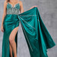 Beaded Illusion V-Neckline Sheath Party Dress by Cinderella Couture USA AS8219J