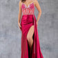 Beaded Illusion V-Neckline Sheath Party Dress by Cinderella Couture USA AS8219J