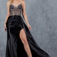 Beaded Illusion V-Neckline Sheath Party Dress by Cinderella Couture USA AS8219J