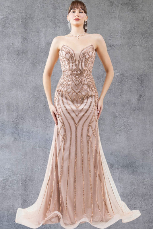 Strapless Sweetheart Neckline Party Dress by Cinderella Couture USA AS8221J