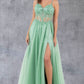 Glitter V-Neckline A-Line Party Dress by Cinderella Couture USA AS8238J