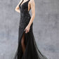 Plunging Neckline Leg Slit Mermaid Party Dress by Cinderella Couture USA AS8241J