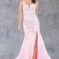 Plunging Neckline Leg Slit Mermaid Party Dress by Cinderella Couture USA AS8241J