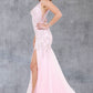 Plunging Neckline Leg Slit Mermaid Party Dress by Cinderella Couture USA AS8241J