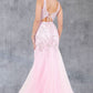 Plunging Neckline Leg Slit Mermaid Party Dress by Cinderella Couture USA AS8241J