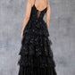 Sequin A-Line Leg Slit Party Dress by Cinderella Couture USA AS8248J