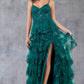 Sequin A-Line Leg Slit Party Dress by Cinderella Couture USA AS8248J