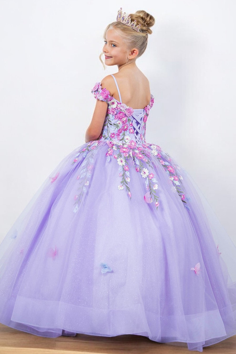 Lace Off Shoulder A-Line Girl Communion Dress by Cinderella Couture US –  Ariststyles