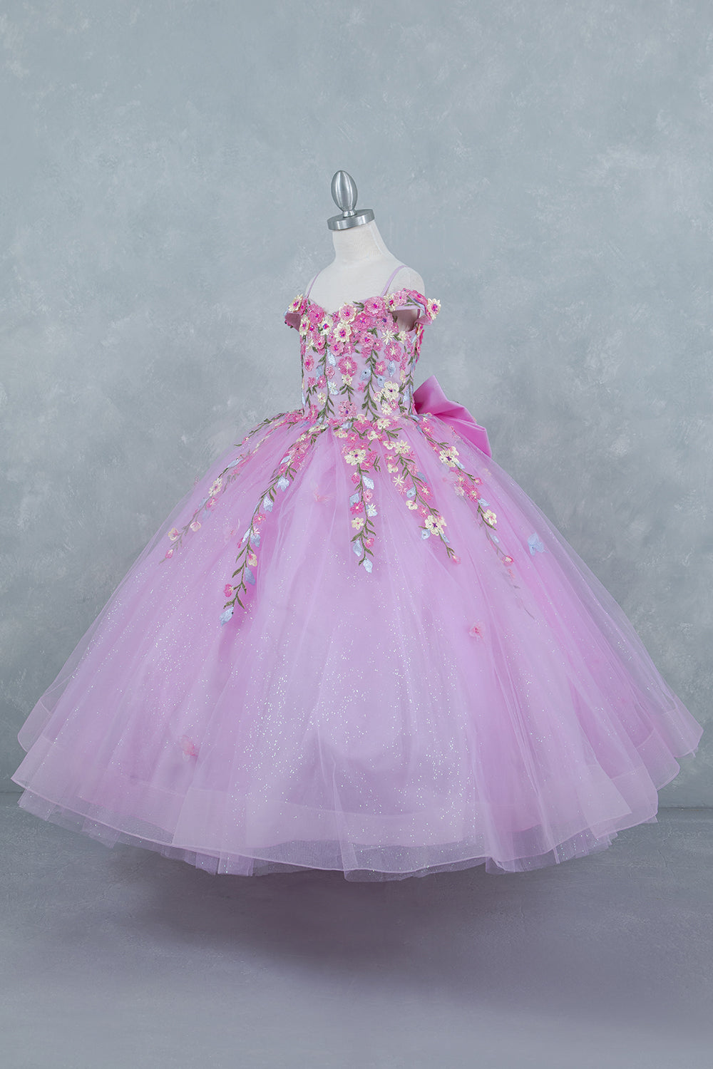 off the shoulder communion dress Lace Off Shoulder A-Line Girl Communion Dress by Cinderella Couture USA AS8260 Pink / 14