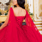 Broach Off Shoulder Cape Quinceanera Dress by Cinderella Couture USA AS8270J