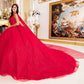 Broach Off Shoulder Cape Quinceanera Dress by Cinderella Couture USA AS8270J