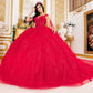 Broach Off Shoulder Cape Quinceanera Dress by Cinderella Couture USA AS8270J