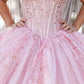 Broach Off Shoulder Cape Quinceanera Dress by Cinderella Couture USA AS8270J