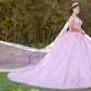 Broach Off Shoulder Cape Quinceanera Dress by Cinderella Couture USA AS8270J