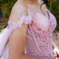 Broach Off Shoulder Cape Quinceanera Dress by Cinderella Couture USA AS8270J