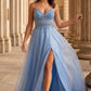 Open Back V-Neckline A-Line Party Dress by Cinderella Couture USA AS8275J