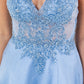 Open Back V-Neckline A-Line Party Dress by Cinderella Couture USA AS8275J