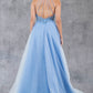 Open Back V-Neckline A-Line Party Dress by Cinderella Couture USA AS8275J