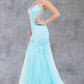 Embroidery Plunging Neckline Mermaid Party Dress by Cinderella Couture USA AS8276J