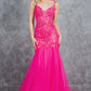 Embroidery Plunging Neckline Mermaid Party Dress by Cinderella Couture USA AS8276J