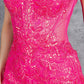 Corset Plunging Neckline Mermaid Party Dress by Cinderella Couture USA AS8276J