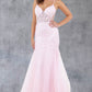 Embroidery Plunging Neckline Mermaid Party Dress by Cinderella Couture USA AS8276J
