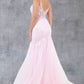 Corset Plunging Neckline Mermaid Party Dress by Cinderella Couture USA AS8276J