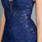 Embroidery V-Neckline Mermaid Party Dress by Cinderella Couture USA AS8178J