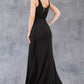 Stone Accesnt Drape Slit Dress by Cinderella Couture USA AS8283J