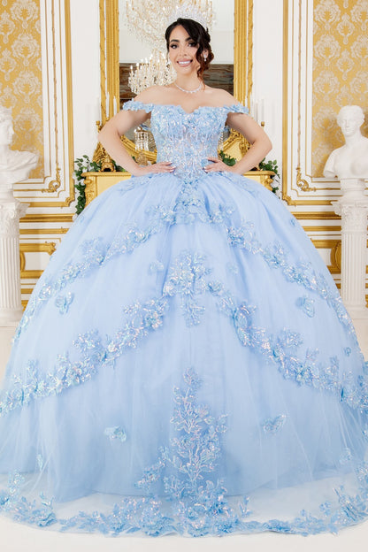 Two Tone with Tail Quinceanera Dress by Cinderella Couture USA AS8310J