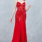 Spaghetti Straps High Side Slit Dress by Cinderella Couture USA AS8329J