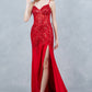 Spaghetti Straps High Side Slit Dress by Cinderella Couture USA AS8329J